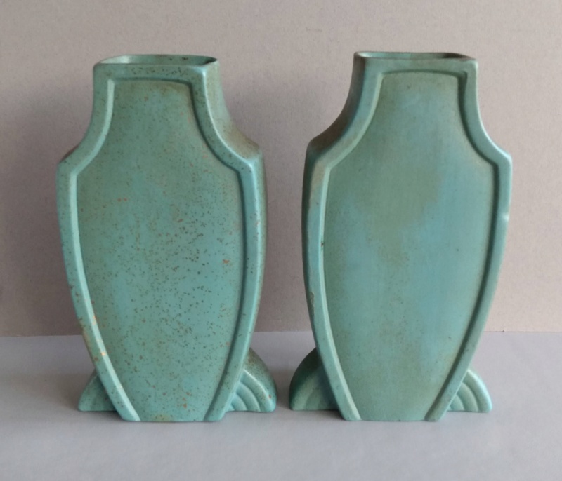 Pair art deco flat vases Img_2214