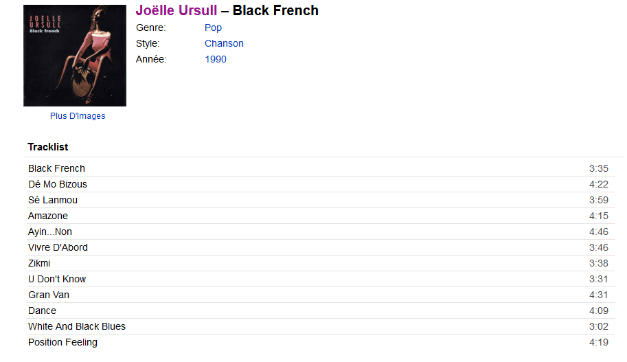  Joëlle Ursull ‎– Black French 1990 by Discogs Jozoll10