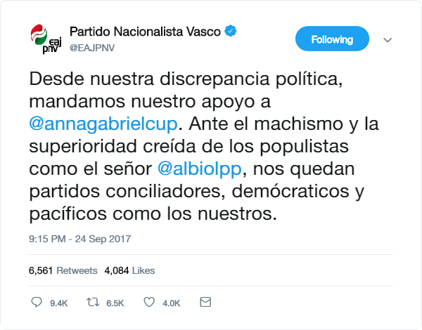 Twitter Oficial del Euzko Alderdi Jeltzalea - Partido Nacionalista Vasco Tweet_18