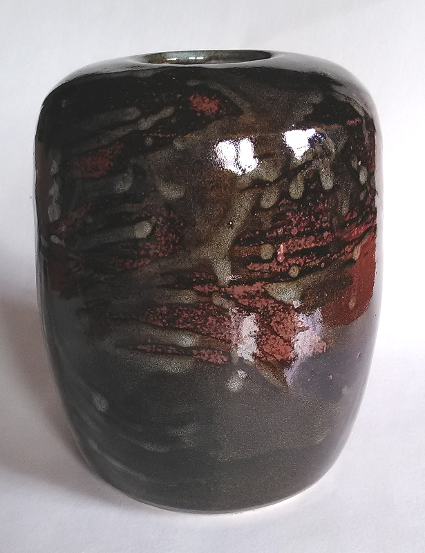 Stoneware cylinder vase signed Cylind21