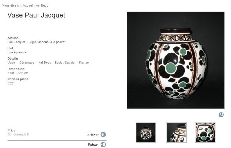 jacquet - Vase boule en terre vernissée Paul Jacquet Sans_t61