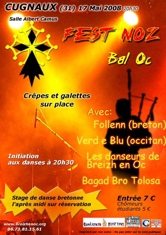 Fest Noz Bal Oc à Cugnaux Affich10