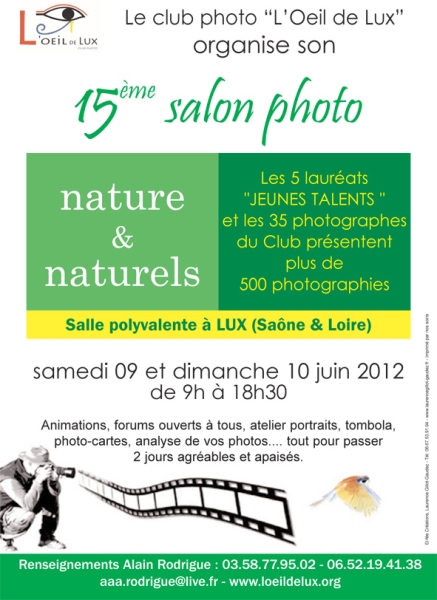 15ème Salon photo Nature et naturels du club photo L’œil du lux à Lux