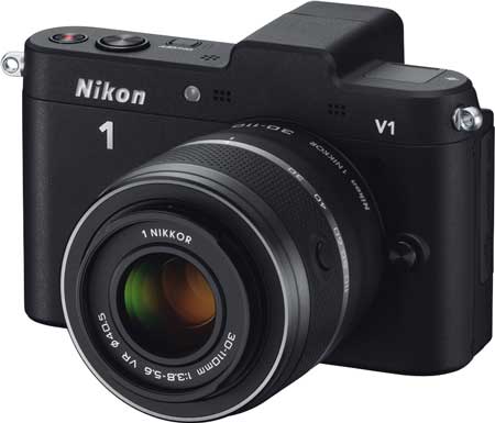 Nikon 1 V1 noir avec 1 Nikkor VR 30-110 mm f/3.8-5.6