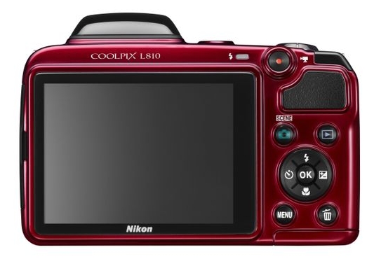 Nikon Coolpix L810 rouge de dos