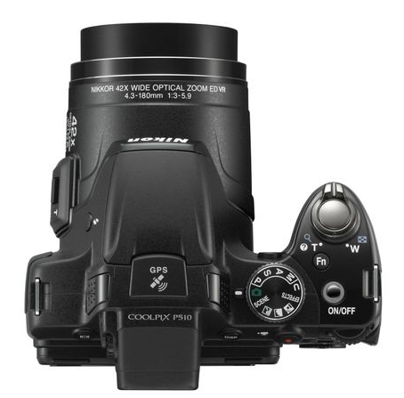 Nikon Coolpix P510 noir de haut
