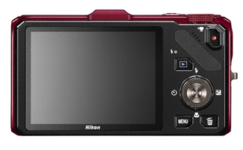 Nikon Coolpix S9300 rouge de dos