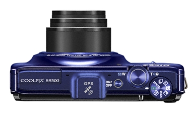Nikon Coolpix S9300 bleu de haut
