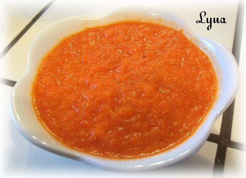 Flan de carottes avec coulis de poivron rouge Coulis10