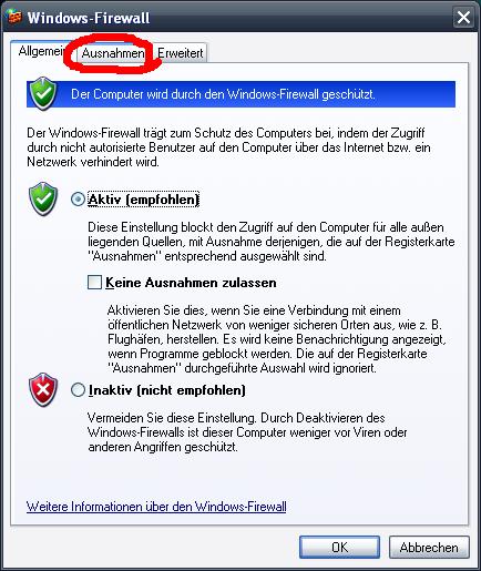 Allowing Cabal to go trough the Windows XP Firewall 210