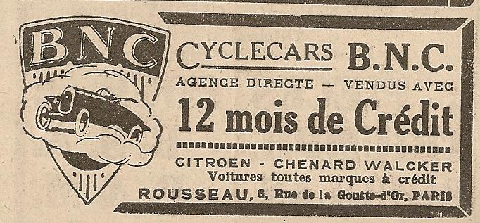 BNC B.N.C. Bollack, Netter et Cie cyclecar Bnc_pu10