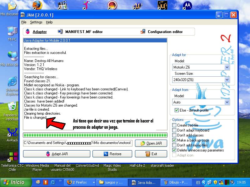 Adaptar Juegos - Si funciona - Java Adapter For Mobile 2 - Motorola Adapta11