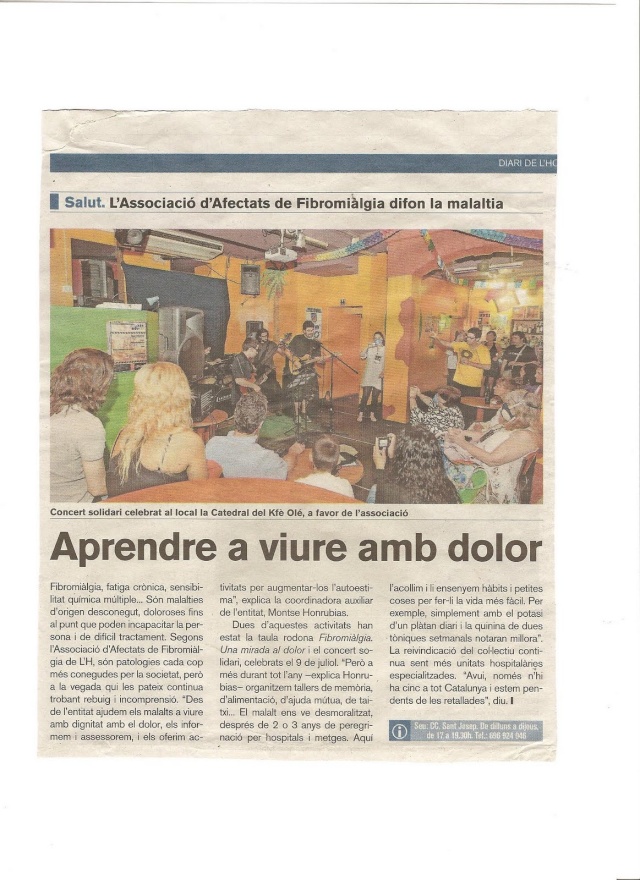 ARTICULO DE PERIODICO DEL CONCIERTO SOLIDARIO HOSPITALET Articu11