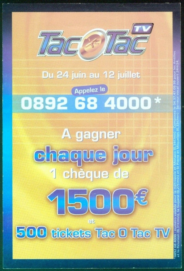 Notice Tac O Tac TV promotionnelle, jeu concours... Notice22