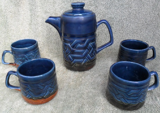 Orzel Blue Lattice Ware Coffee Pot and cups Orzel_10