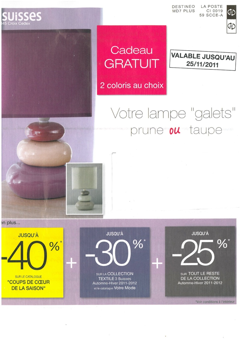 -40 % - 30 % -25 % + LAMPE GALETS PRUNE OU TAUPE + photo Skmbt_10