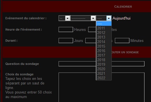 [Administration] Permettre de créer des événements loin dans le passé (dates antérieures à l'année n-1) Topicm11