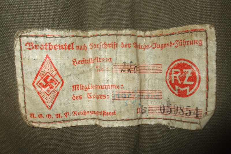 "Tonister", "Brotbeutel" und "Zeltbahn zubehör beutel" für HJ (1934-1936) Photo640