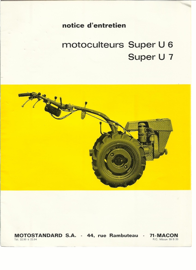 SUPER U6 -  SUPER U6 OU U7  MOTOSTANDARD GUTBROD  ,MOTEUR  KOHLER K141T REVISION DES 50 ANS  U7-01110