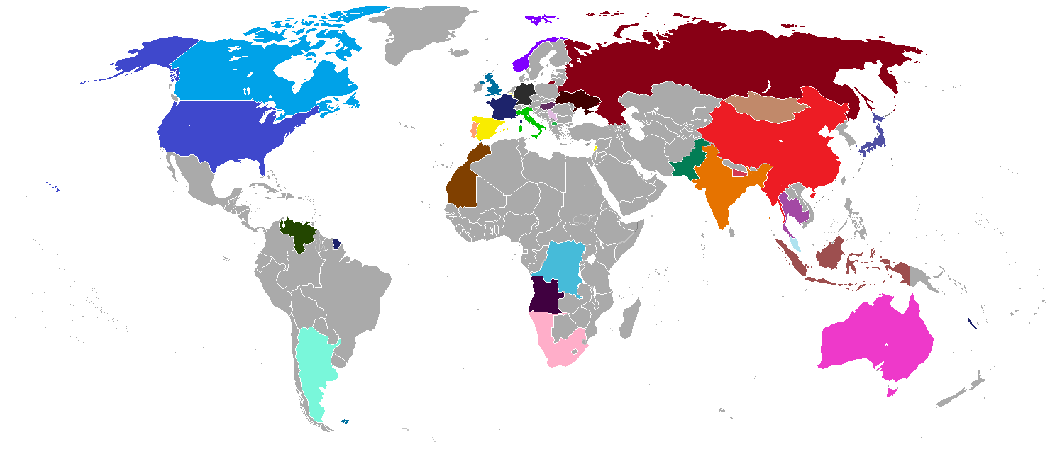 Carte du monde et des pays joués.  34989937