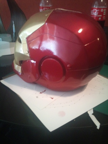 Casque ironman pepakura+résine+mastic A10