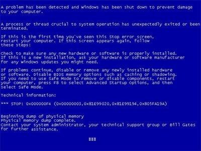 «Préparation de la configuration de Windows . N'éteignez pas l'ordinateur» & «Dumping Physical Memory» Phys110