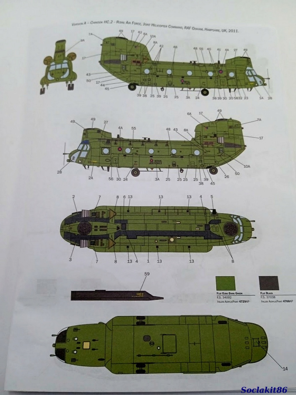 1/48 - Boeing / Kawasaki CH-47J c.n 52915 de la JASDF - Italeri 2779 12117