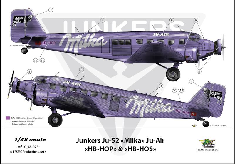 1/72 - Junkers Ju-52 "Milka" - Italeri et décals Karaya et FFSMC 17903810