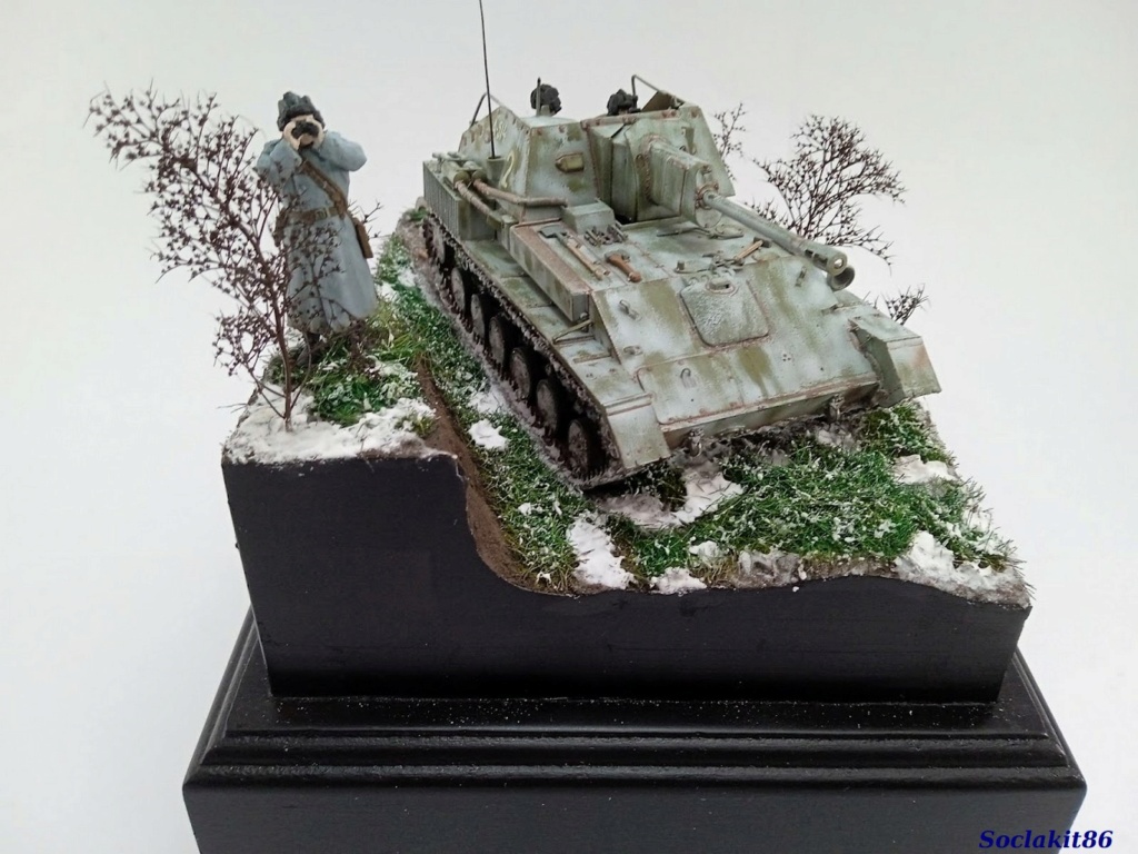 [MiniArt] SU76-M  1/35  Sur diorama de fin d'hiver ... D36