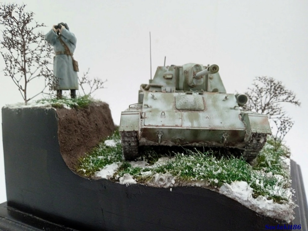 [MiniArt] SU76-M  1/35  Sur diorama de fin d'hiver ... F21