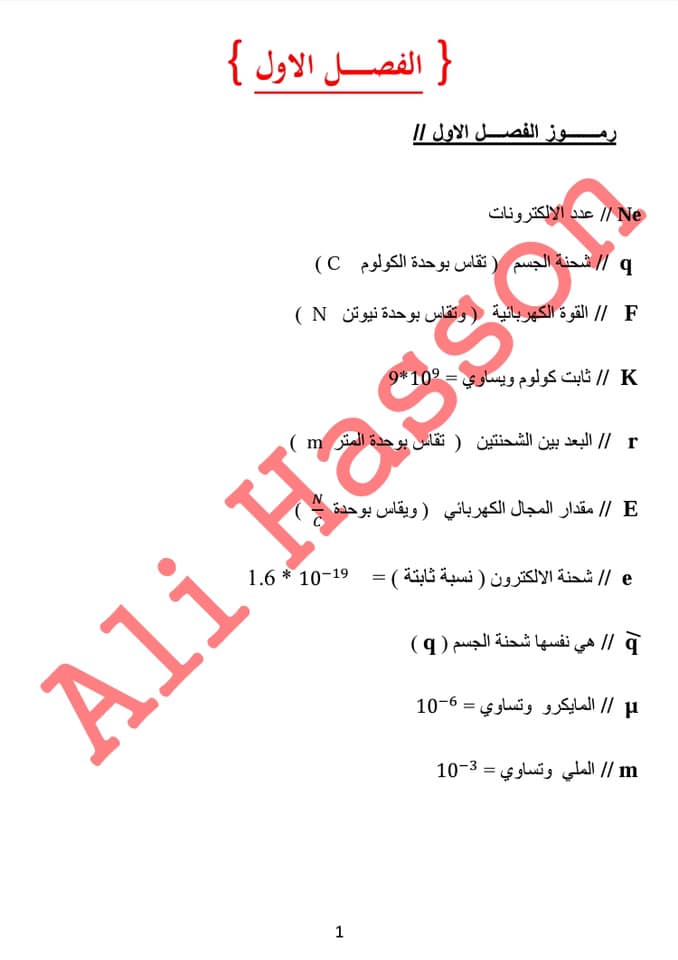 مجموعه ملخصات القوانين واستخداماتها لفيزياء الثالث المتوسط 2019 156