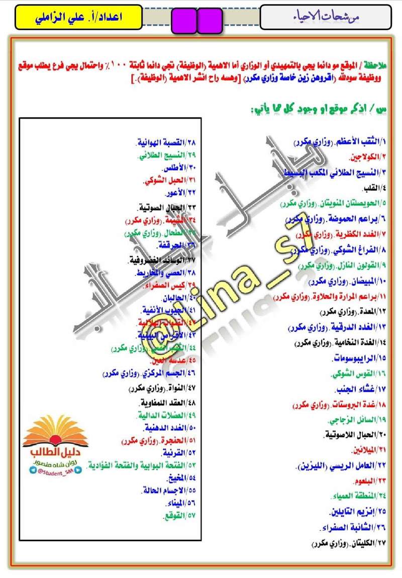 مرشحات الاحياء الكاملة للصف الثالث المتوسط 2019 439