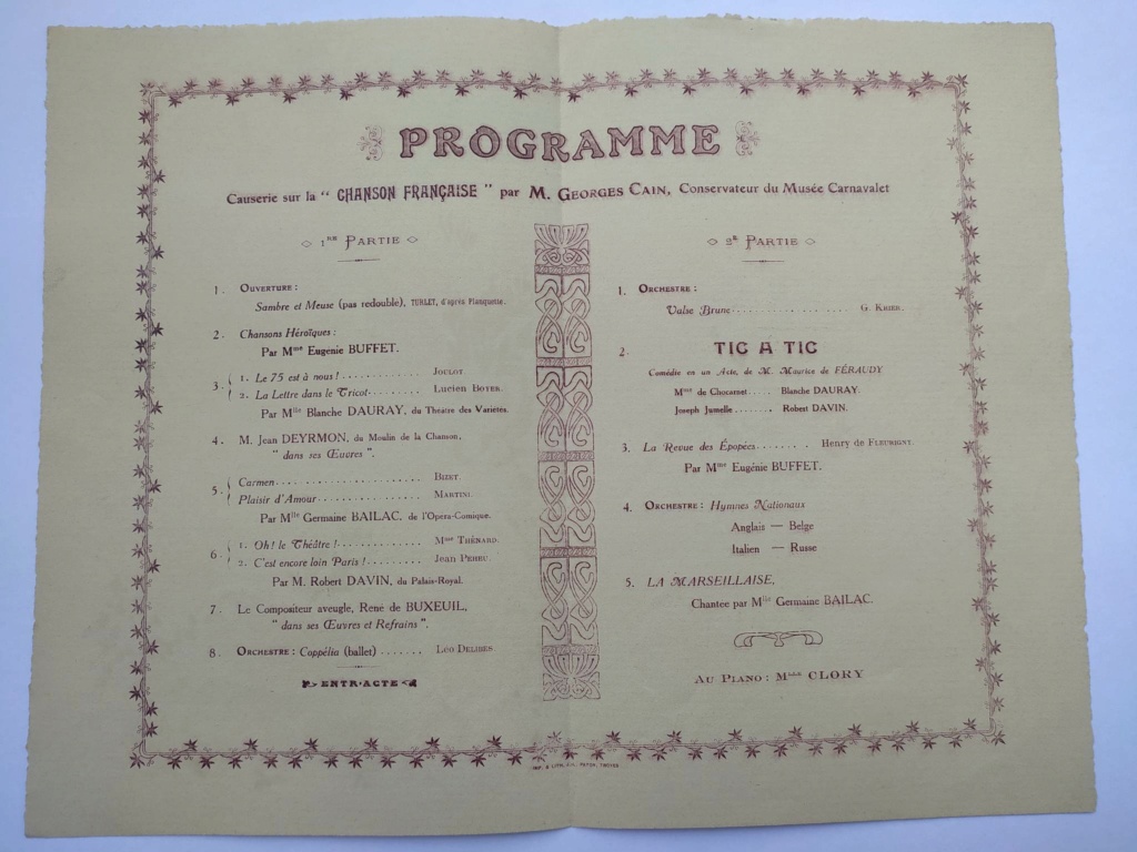 Concert pour les blessés en 1915, gravures... 35216610