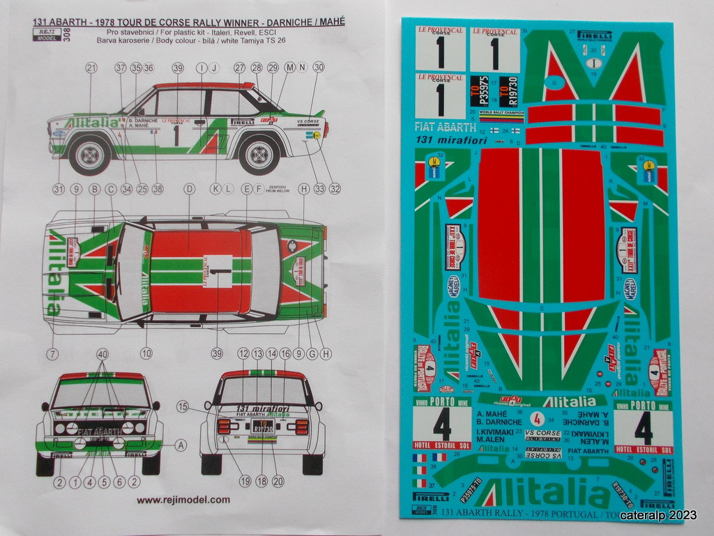 [ITALERI] FIAT 131 ABARTH  ALITALIA Tour de Corse 1978 Réf 3662 Decalq14