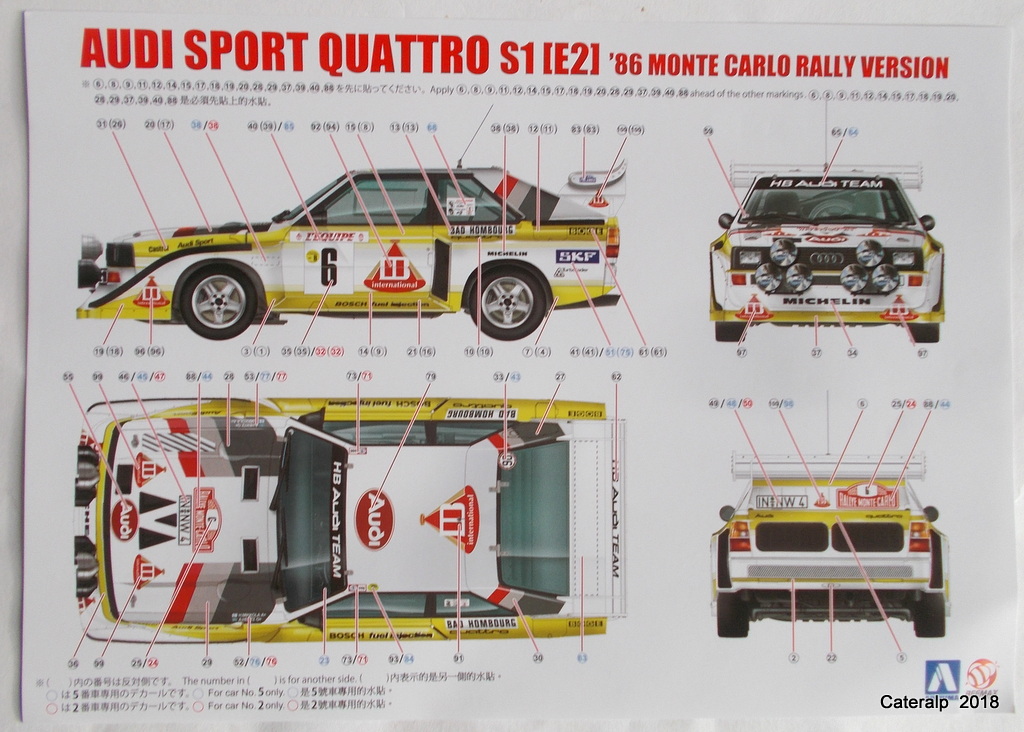 [BEEMAX AOSHIMA] AUDI SPORT QUATTRO S1 Ev 2 MONTE-CARLO 1986 1/24ème Réf B24017  Lancia32