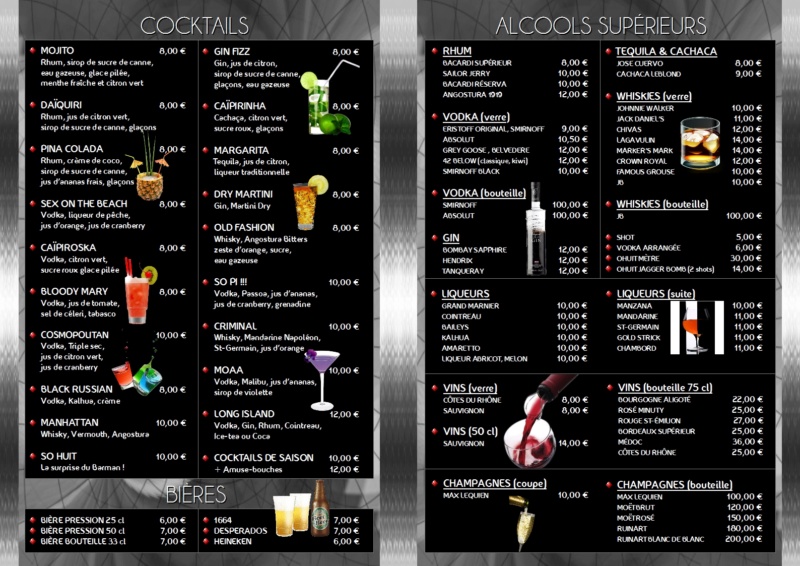 Cartes de #bars et de #restaurants : #OHUIT Carte_13