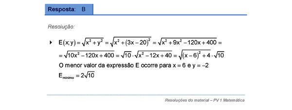 Função do 2° grau -  o menor valor numa expressão Comple11