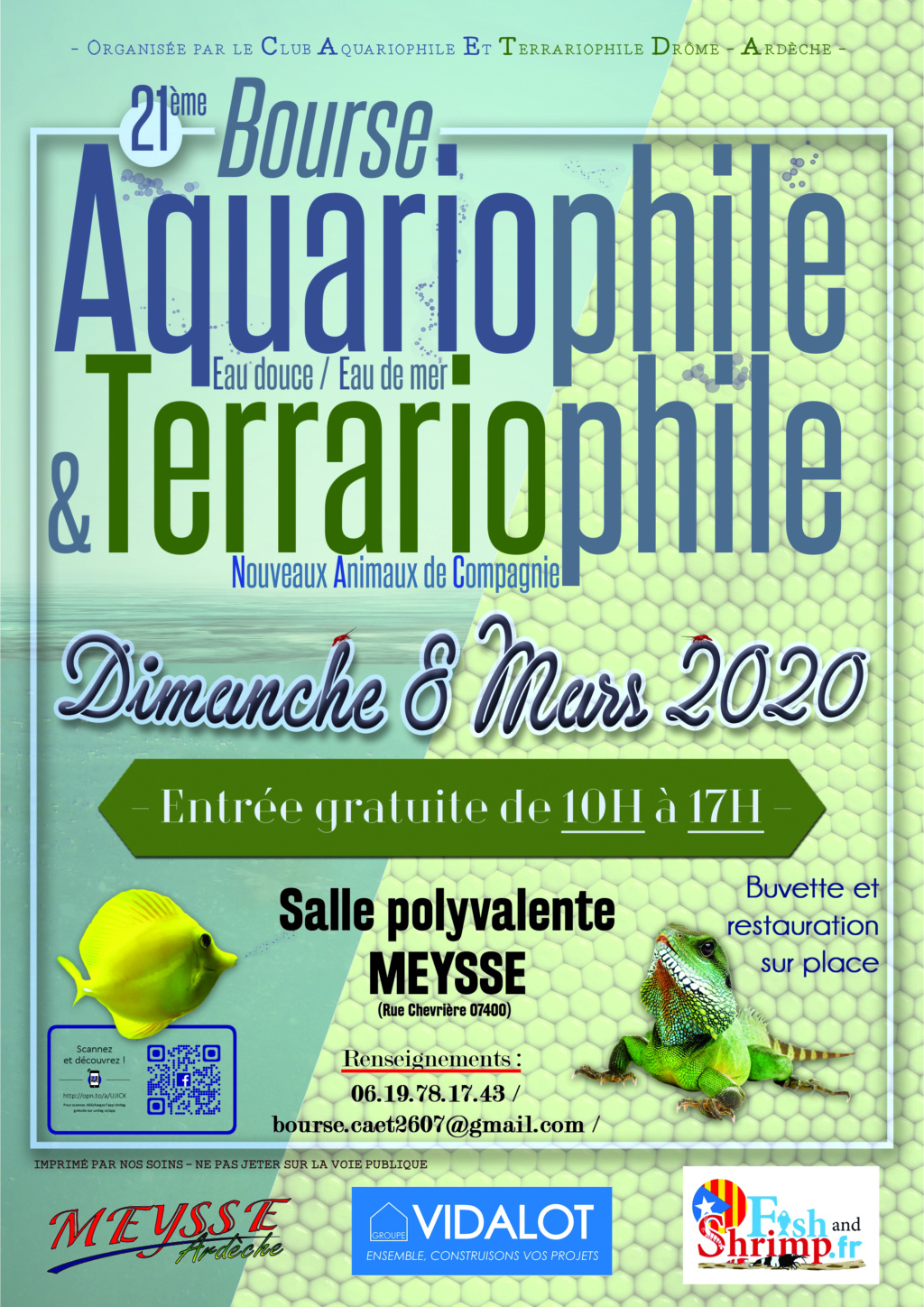 Bourse aquario/terrario de Meysse, le 8 Mars 2020. Affich13