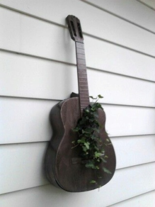 Repurposing a guitar into a planter D4c90311