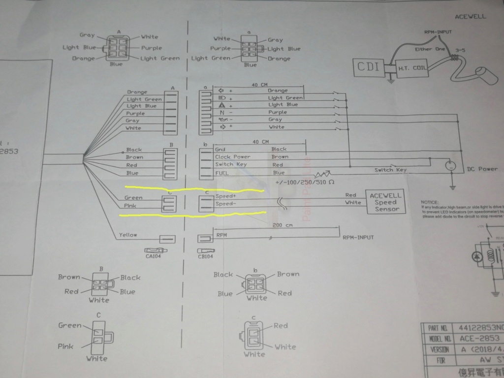 OEM Speed Sensor - Acewell - BEP 3.0 Acewel10