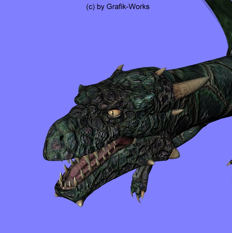 3D-Daz-Studio: dem Drachen eine grüne Haut geben. Drake-10