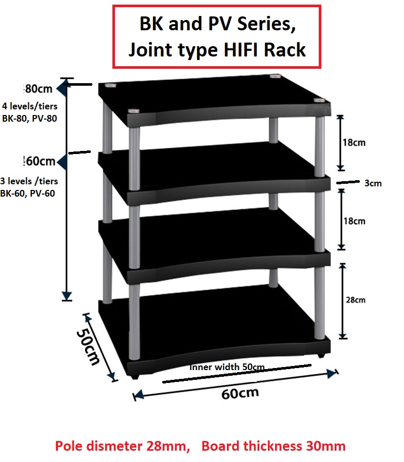 HT / HIFI Rack, Gloss and Non-Gloss, Black, Teak  and other colours Bk_4l_12