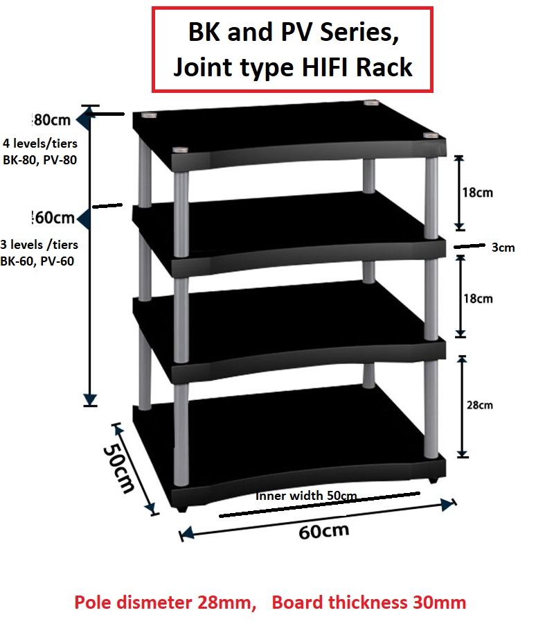 HT / HIFI Rack, Gloss and Non-Gloss, Black, Teak and other colours Bk_4l_12