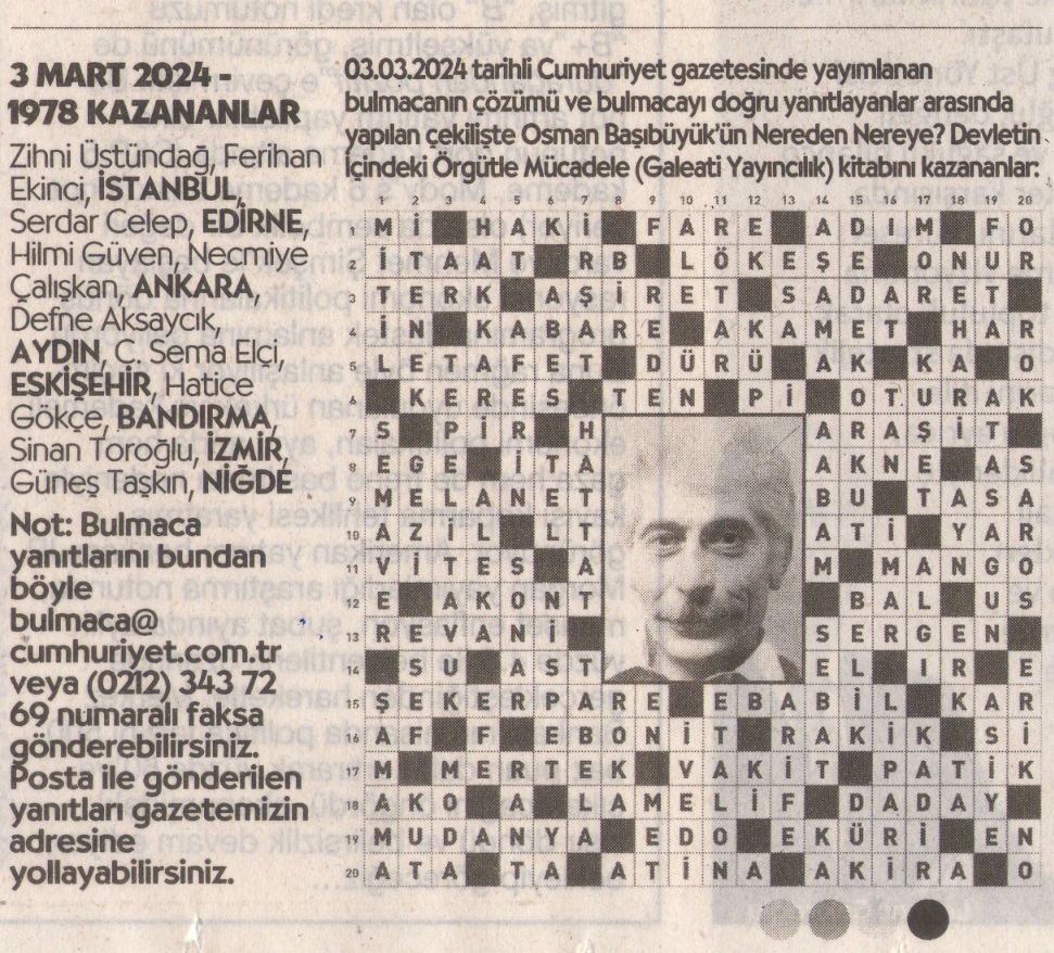 17 MART 2024 CUMHURİYET PAZAR BULMACASI SAYI : 1980 - Sayfa 2 Cumhu512