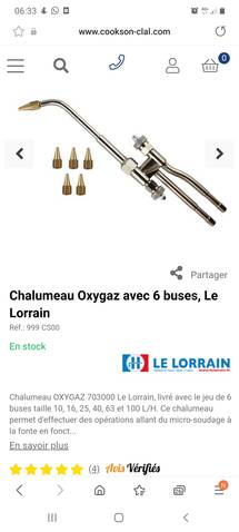 Kit de branchement complet pour chalumeau Oxygaz (propane ou  butane/oxygène), Le Lorrain 