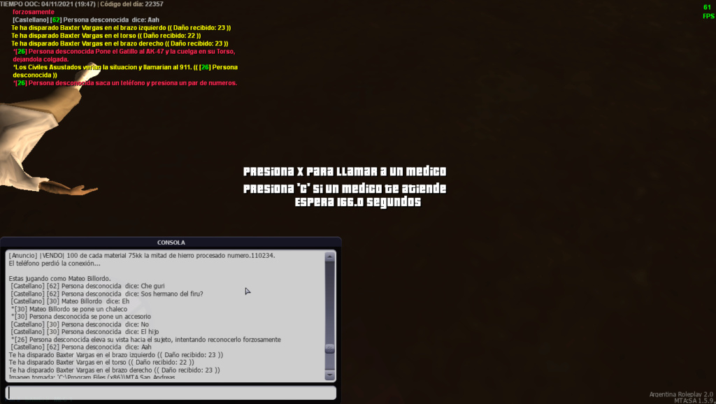 [Reporte] Baxter Vargas - DM (DeathMach), PK (PlayerKill), Nulo Rol De Reconocimiento, NRA (No Rolear Arma),  Mta-sc11