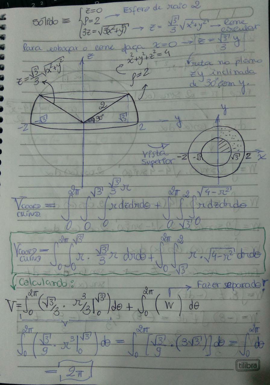 Integrais Triplas - Coordenadas Esféricas Volume12