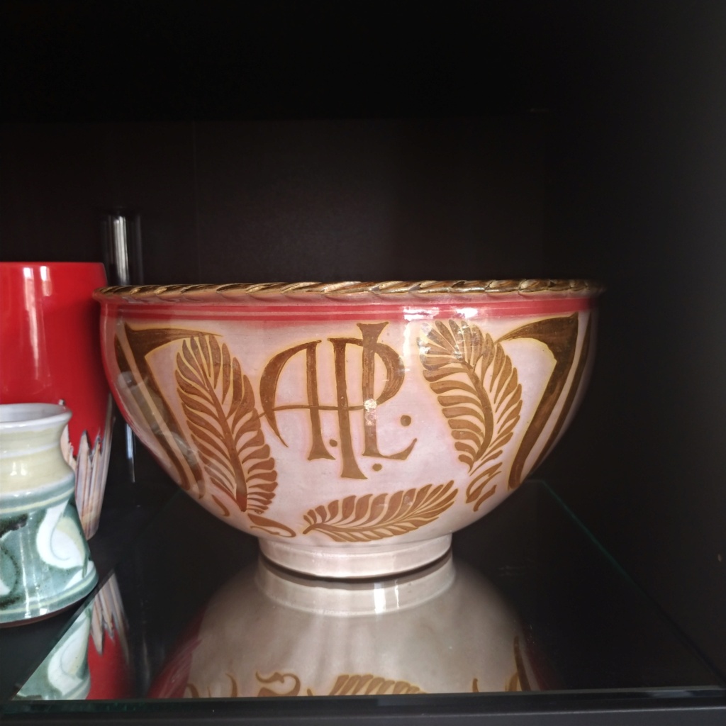 Alan Caiger-Smith Red and Lustre Bowl "A.P.L." P_202313