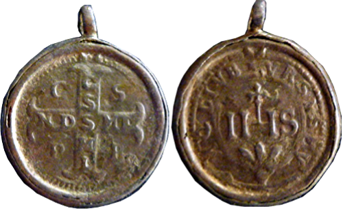  Céntimo de San Benito de Nursia / IHS,  finales s. XVII Croix_10