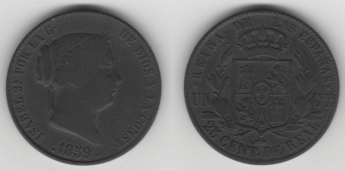Isabel II, Cuartillo. Peró de que material? Isabel10